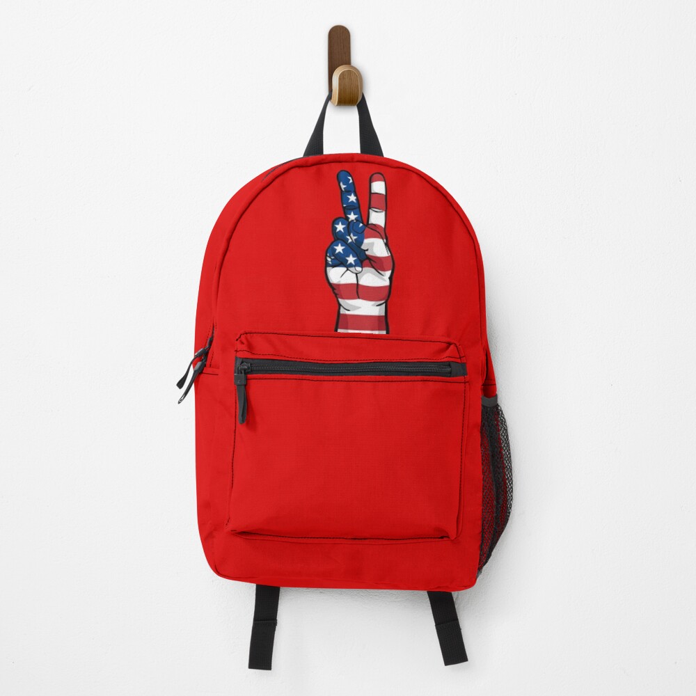 Patriotic USA Peace Sign Backpack