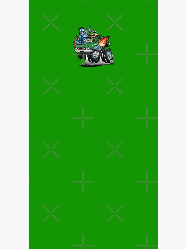 Seventies Green Hot Rod Funny Car Cartoon by hobrath