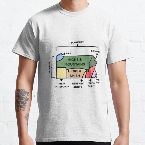 Map Of Pennsylvania Classic T-Shirt