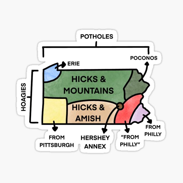 Map Of Pennsylvania Sticker