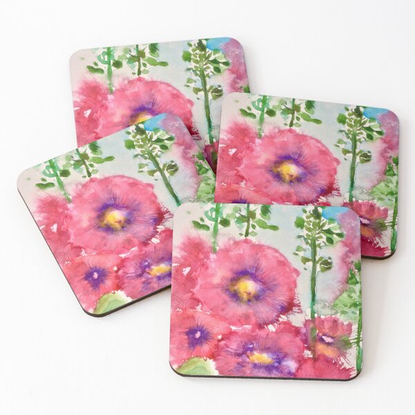 Item preview, Hollyhocks Abstraction  designed and sold by Angela Haig-Harrison.