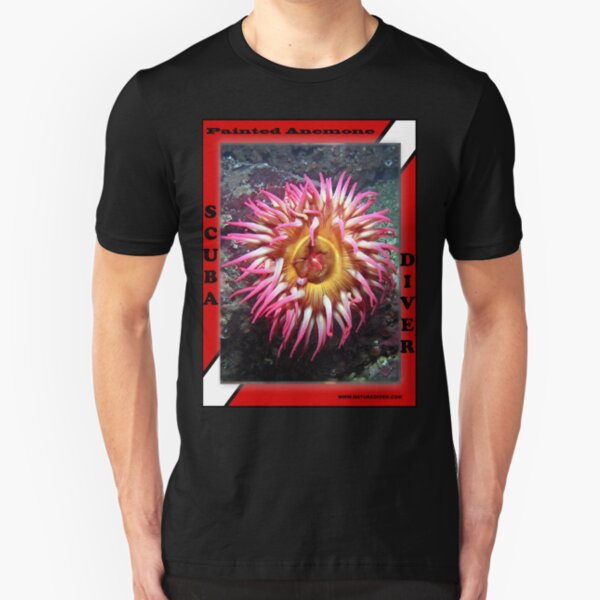 Painted Tealia Anemone Shirts Slim Fit T-Shirt