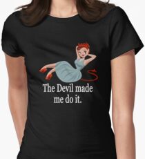Camiseta entallada para mujer El Demonio me hizo hacerlo