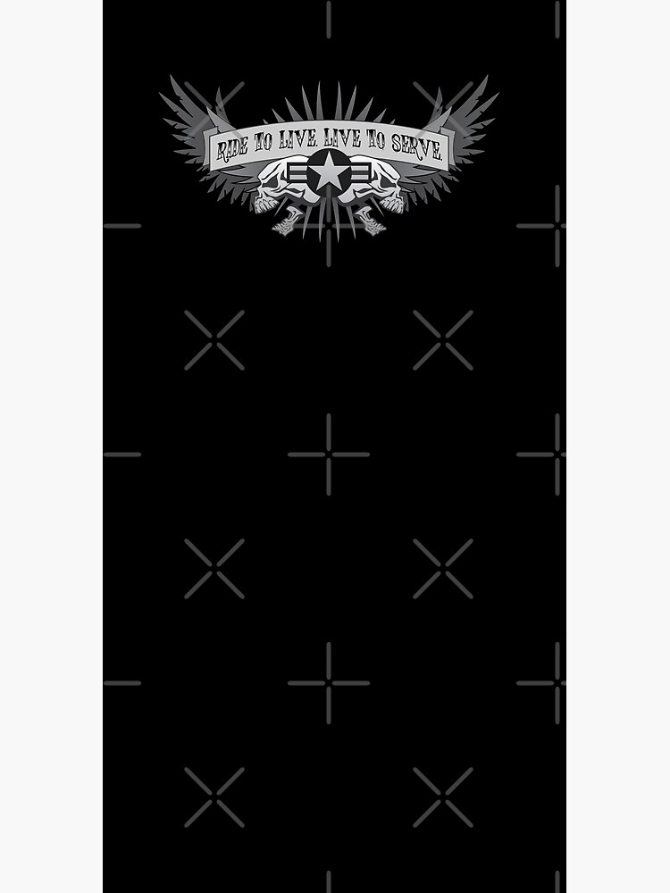 Ride to Live. Live to Serve. Military Biker Aviation Star Roundel Skull Wings by hobrath