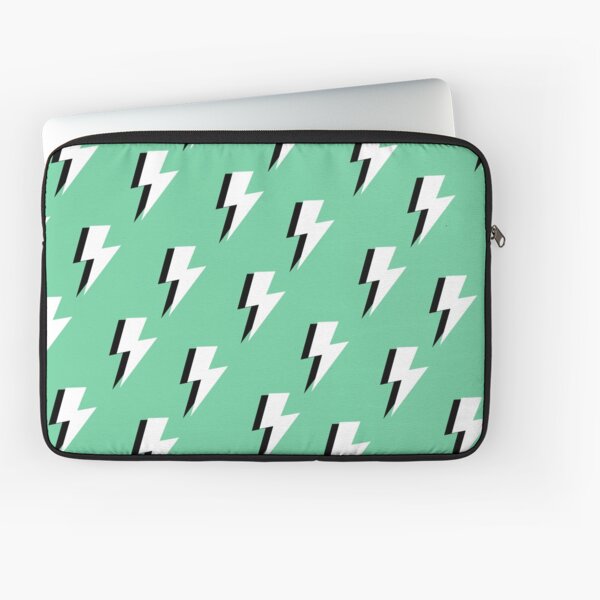 "Lightning Bolt Pattern on Mint Green " Laptop Sleeve for Sale by