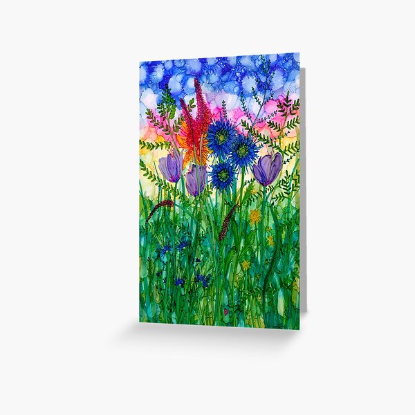 Item preview, Wild Bouquet, colourful & vibrant bunch of flowers designed and sold by MillieMoth.