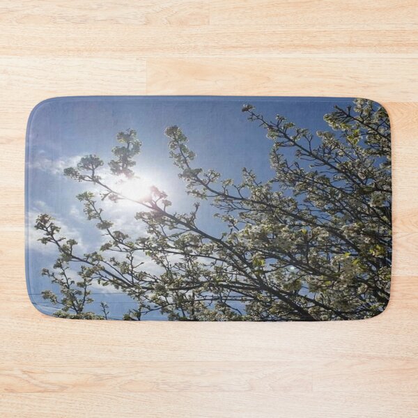 Item preview, sun brightly beaming through the peach blossom tree. designed and sold by JaneVictoria.