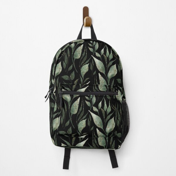 Item preview, Green watercolor leaves on black designed and sold by Gribanessa.