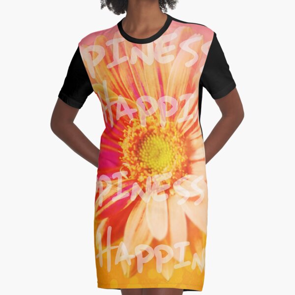 Happiness Graphic T-Shirt Dress