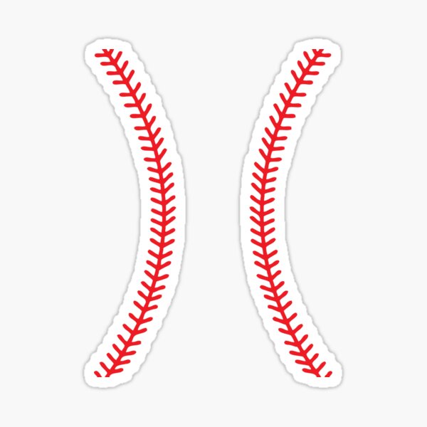 Simple Baseball Ball with Red Stitches Cartoon Icon Vinyl Decal Sticker