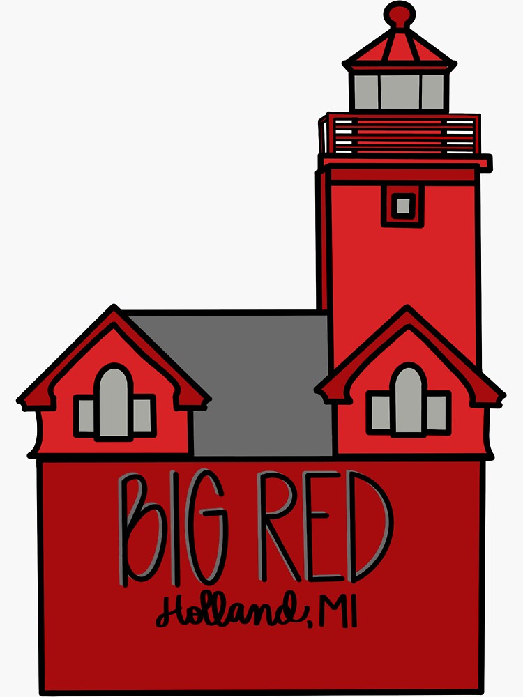 "Big Red Holland, MI" Sticker for Sale by elliebognar Redbubble