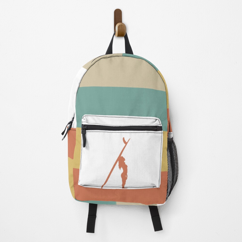 Retro Surfer Girl Wave Backpack