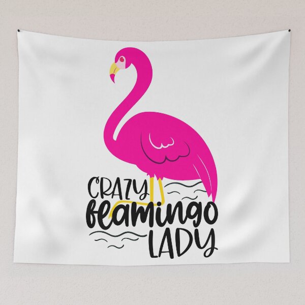 Item preview, Crazy Flamingo Lady designed and sold by purpleblobart.