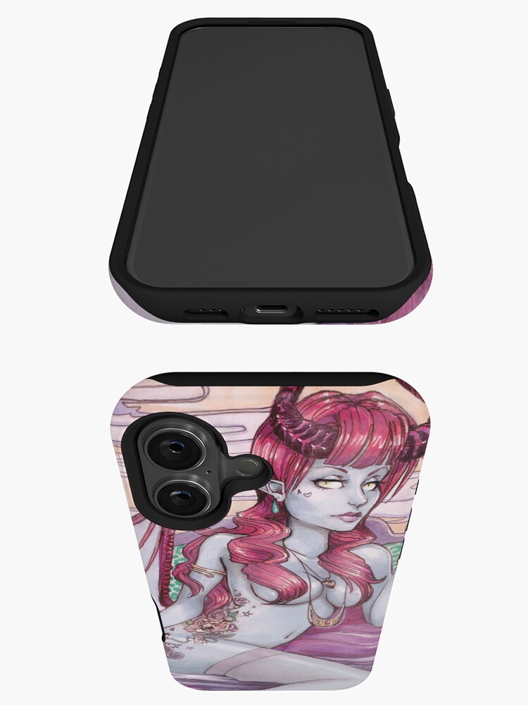 Thumbnail 3 of 4, iPhone Case, 60s Demon Girl Pinup designed and sold by Sabtastic.