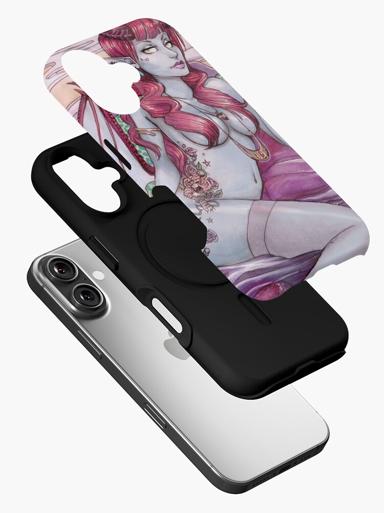 Thumbnail 2 of 4, iPhone Case, 60s Demon Girl Pinup designed and sold by Sabtastic.