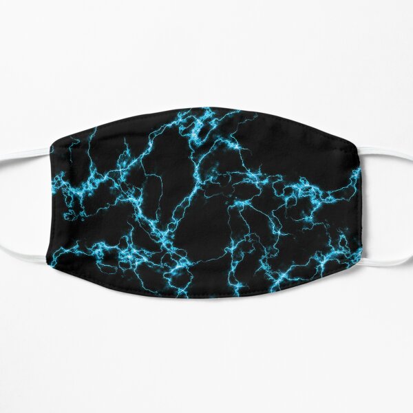 Elegant Marble 10 - Blue and Black Flat Mask