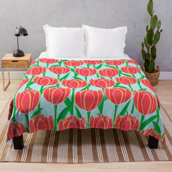 Item preview, Dense Red tulips field pattern. designed and sold by The Pattern Mill.