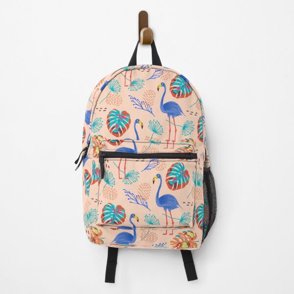 Item preview, retro blue flamingo tropical background designed and sold by TheSimpleMan.