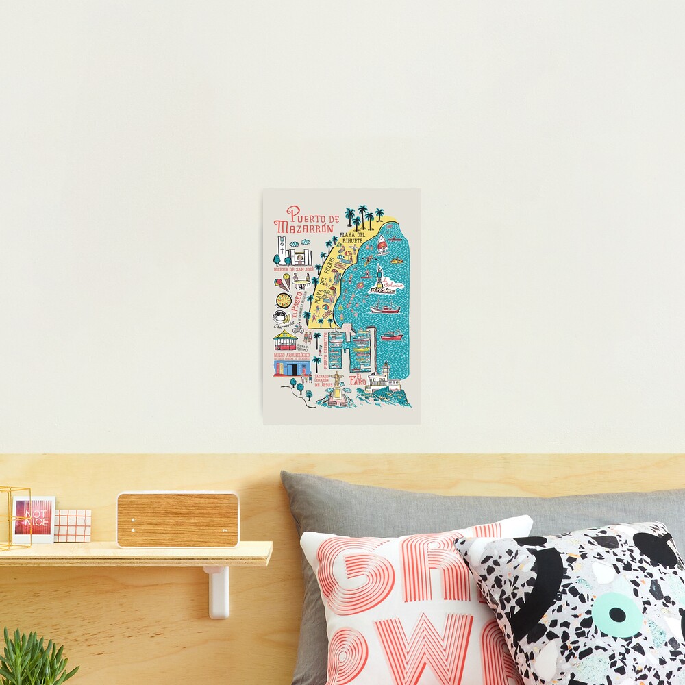 Puerto de Mazarron - Tourist Map Photographic Print