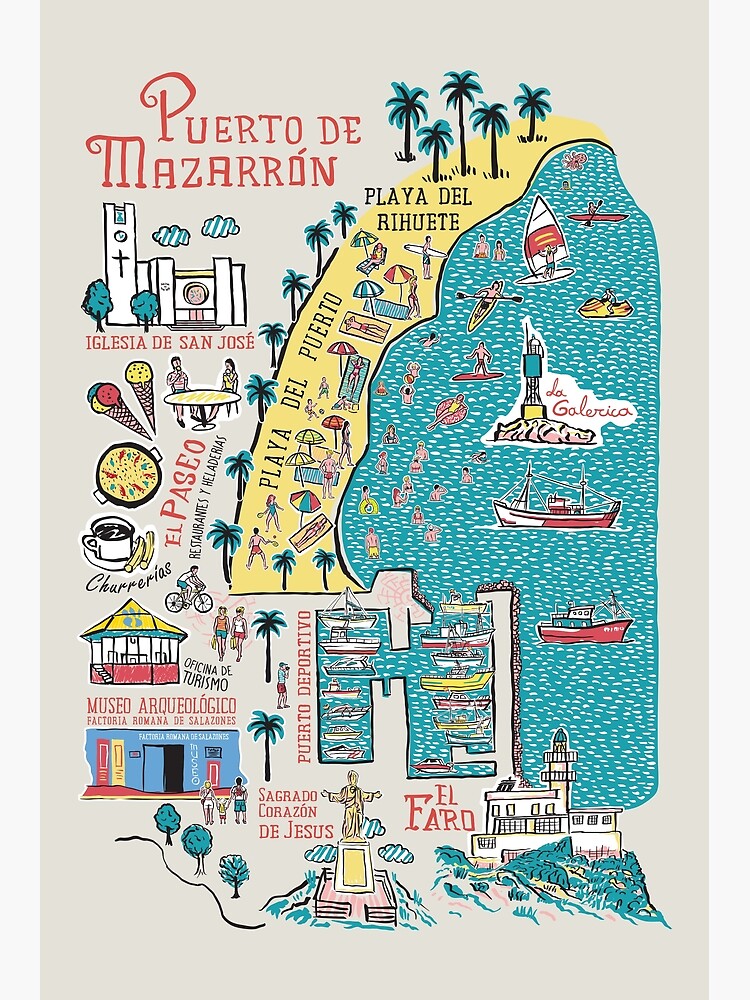 Puerto de Mazarron - Tourist Map by mzrn-souvenirs