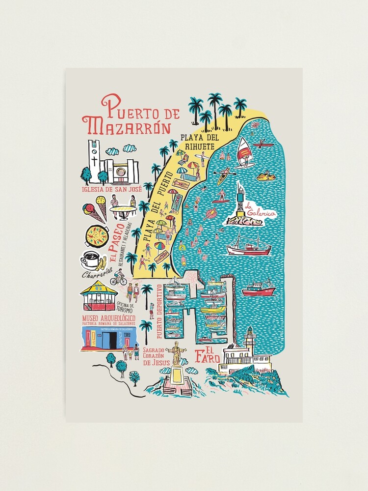 Alternate view of Puerto de Mazarron - Tourist Map Photographic Print