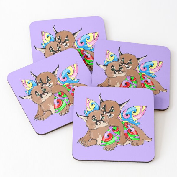 Item preview, Caracal kittens with wings designed and sold by Melanie Jeyakkumar.