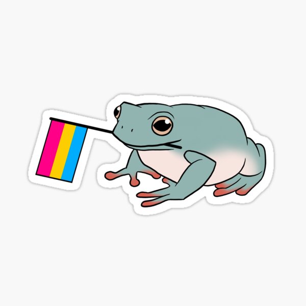 Pansexual Pride Flag Frog Sticker