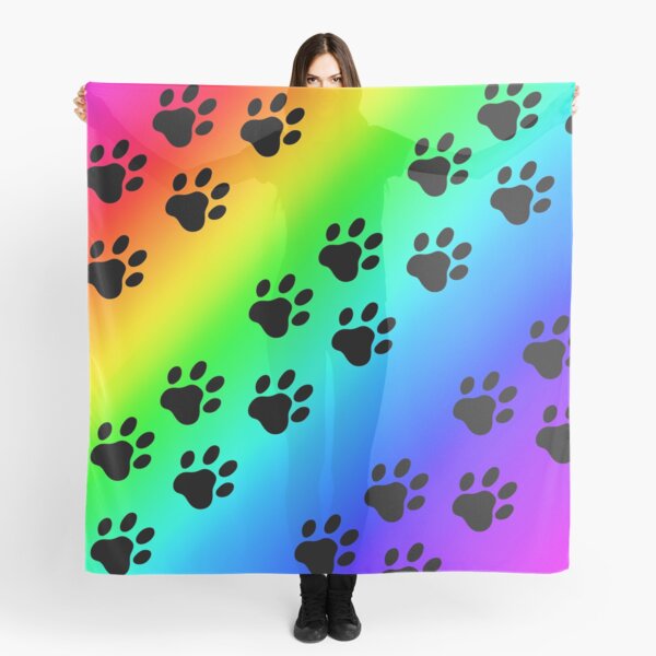 rainbow paw prints Scarf