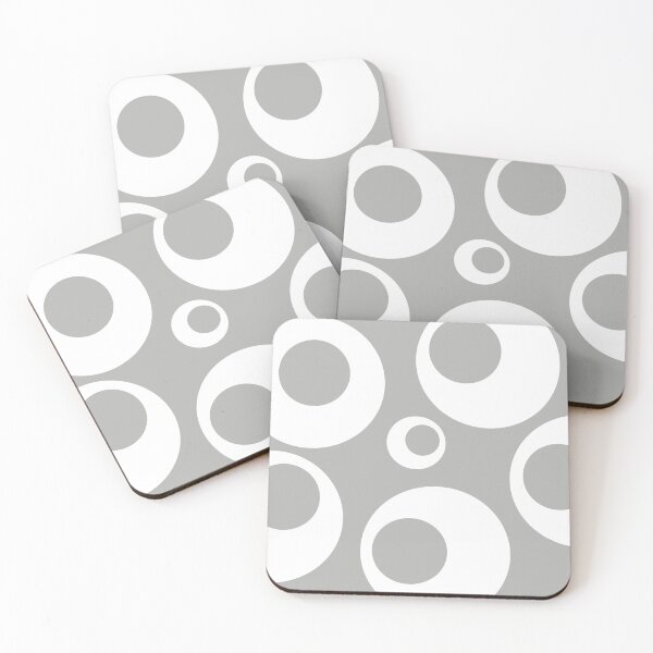 Item preview, Grey and white circles graphic print designed and sold by HTPOP.