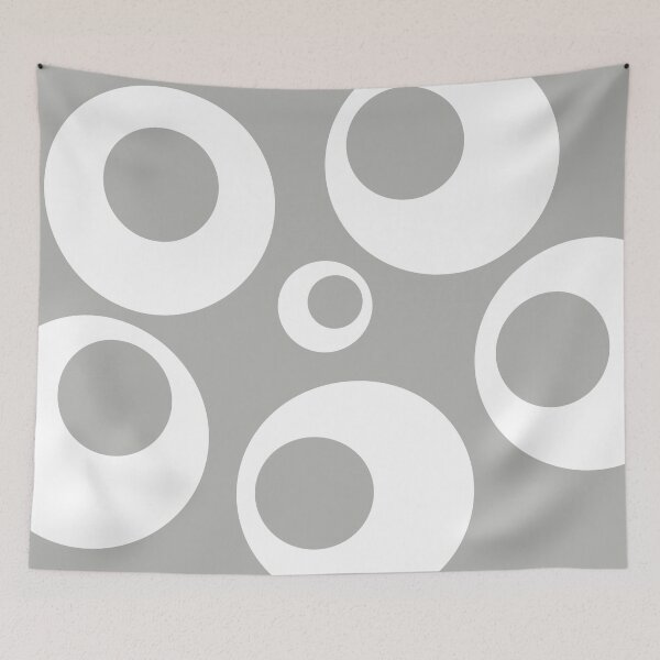 Item preview, Grey and white circles graphic print designed and sold by HTPOP.