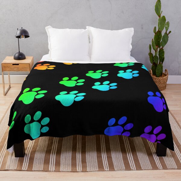 Item preview, Black rainbow paw prints designed and sold by Melanie Jeyakkumar.