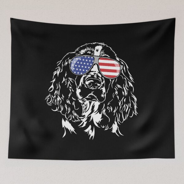 Item preview,  Dog lovers and / or breeders. English Springer Spaniel with American Flag sunglasses. designed and sold by dogarts.