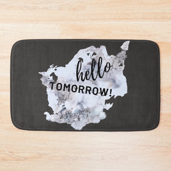Item preview, Hello Tomorrow Black Gray Watercolor Motivational Quote designed and sold by ArianaDagan.