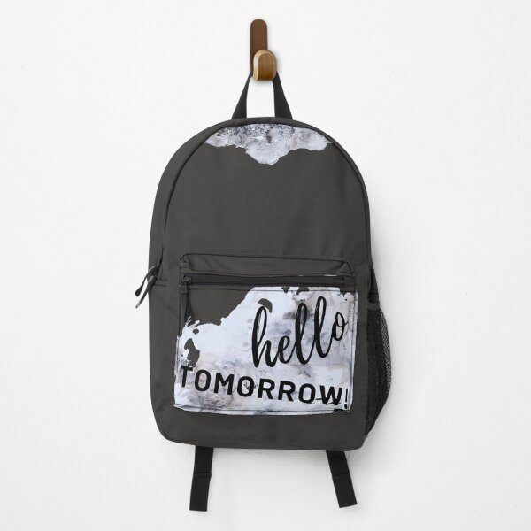 Item preview, Hello Tomorrow Black Gray Watercolor Motivational Quote designed and sold by ArianaDagan.