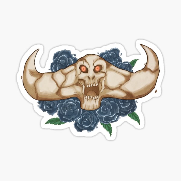 Skull and Rose Sticker