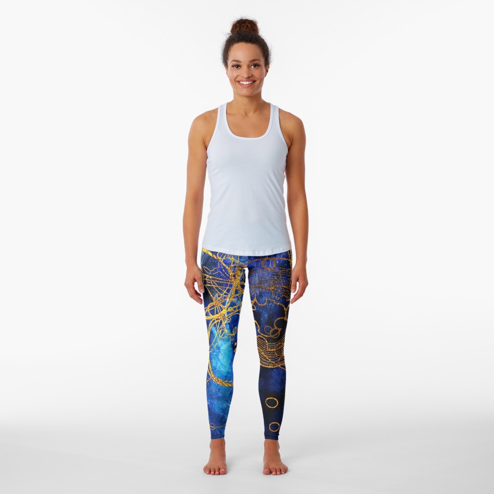Time Lord Writing (blue) Leggings