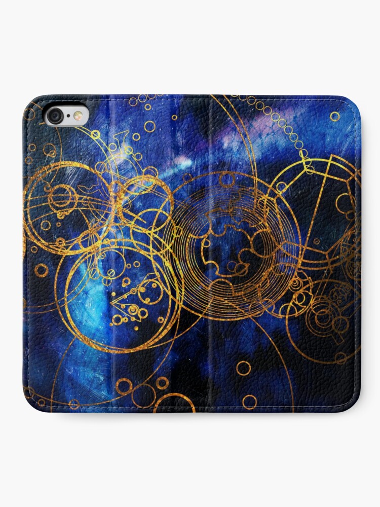 Alternate view of Time Lord Writing (blue) iPhone Wallet