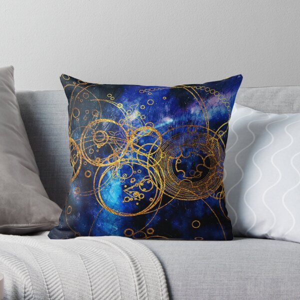 Time Lord Writing (blue) Throw Pillow