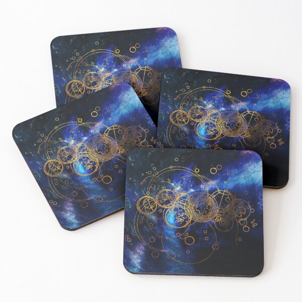 Time Lord Writing (blue) Coasters (Set of 4)