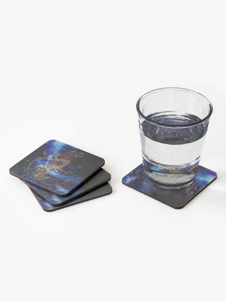 Alternate view of Time Lord Writing (blue) Coasters (Set of 4)