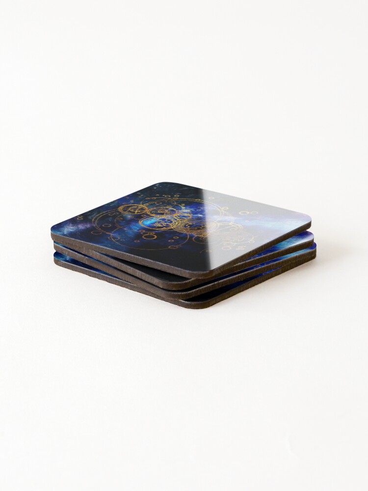 Alternate view of Time Lord Writing (blue) Coasters (Set of 4)