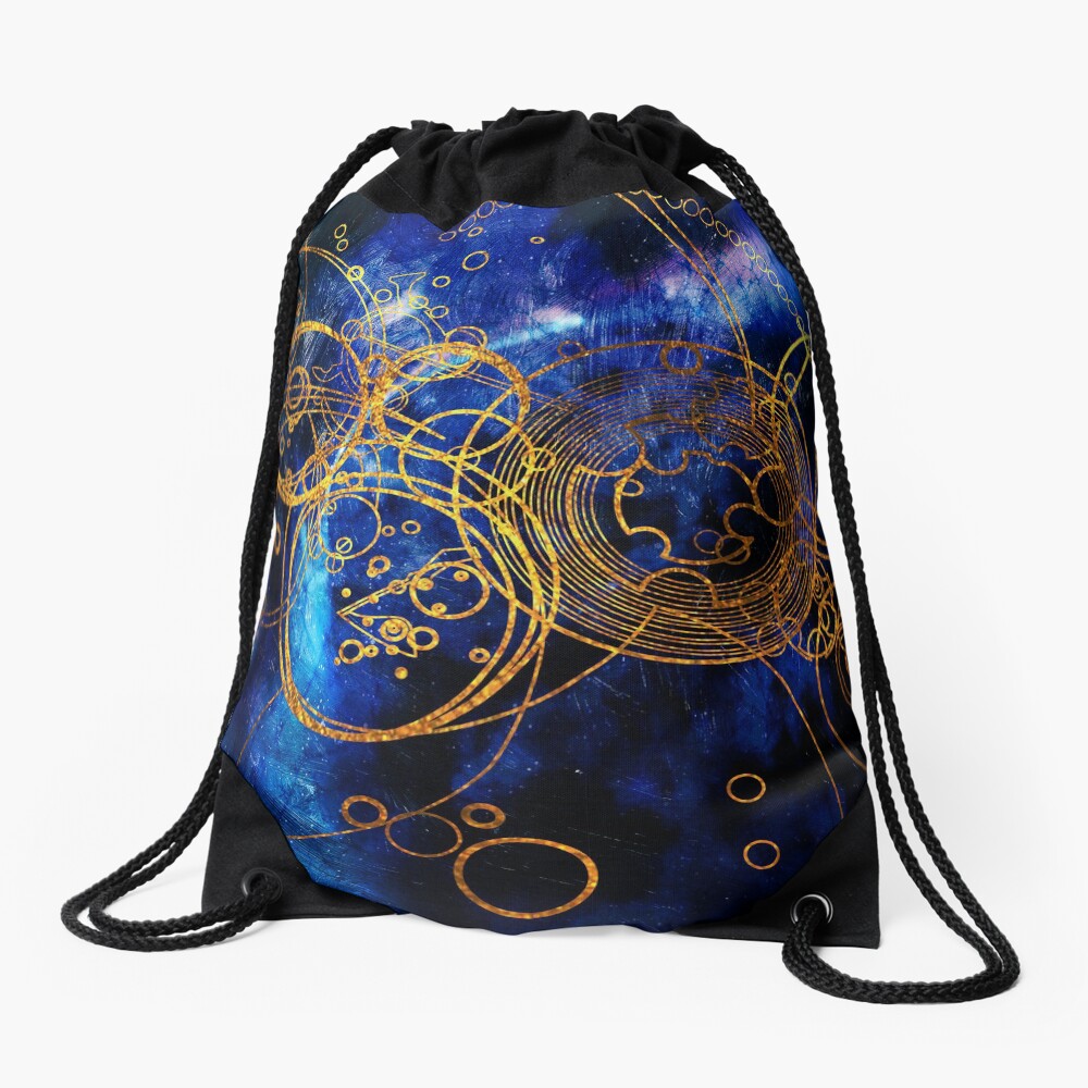 Time Lord Writing (blue) Drawstring Bag