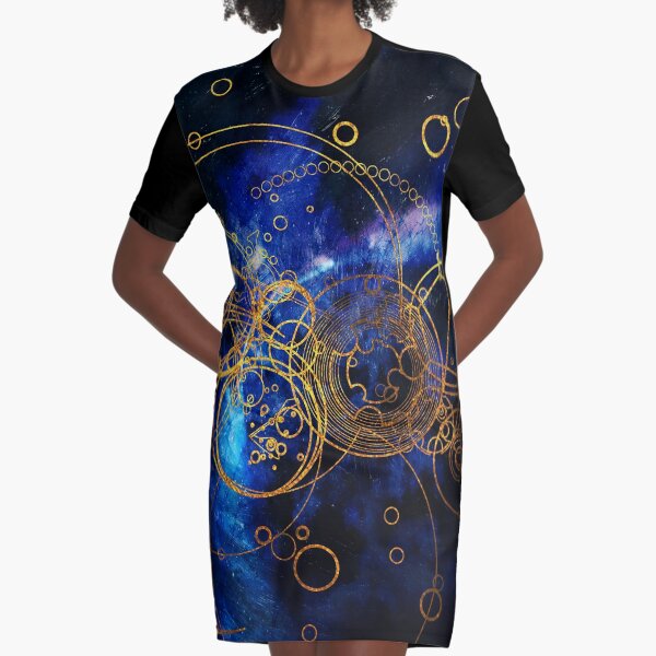 Time Lord Writing (blue) Graphic T-Shirt Dress