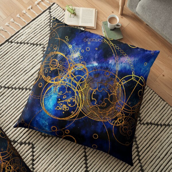 Time Lord Writing (blue) Floor Pillow