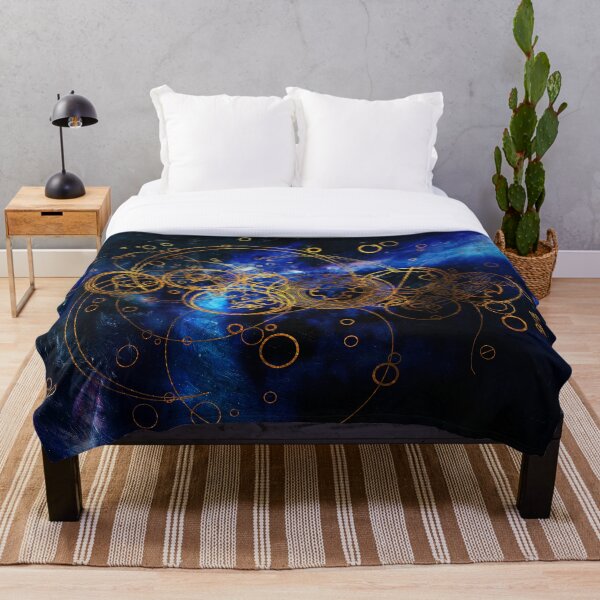 Time Lord Writing (blue) Throw Blanket
