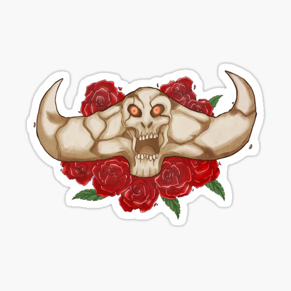 Skull and Rose Sticker
