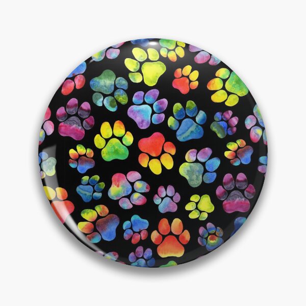 Item preview, Rainbow Paw Prints Watercolor on Black designed and sold by dragonstarart.