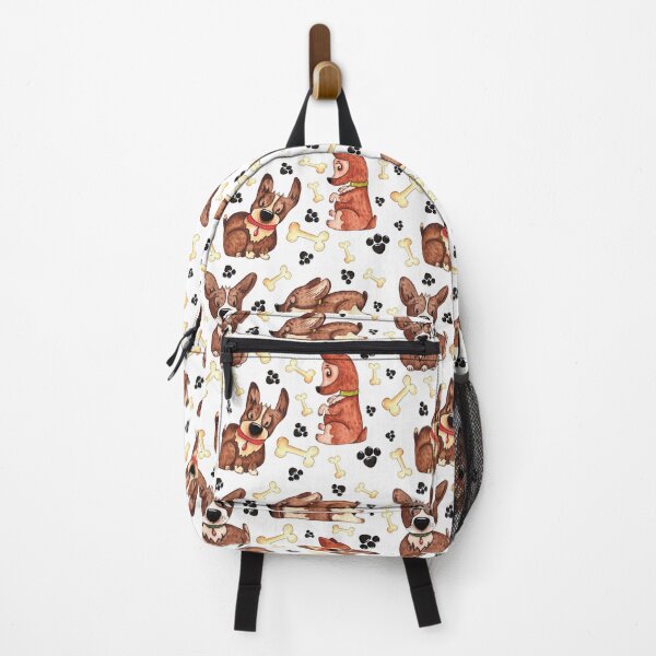 Artikelvorschau, Nette Knochen und Pfote Corgi Hunderucksack entworfen und verkauft von KelaEssentials.