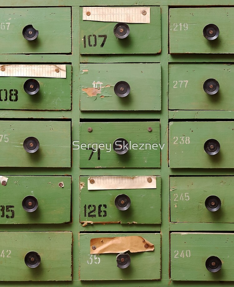 Wooden cabinet with drawers Stock Photo by sergeyskleznev