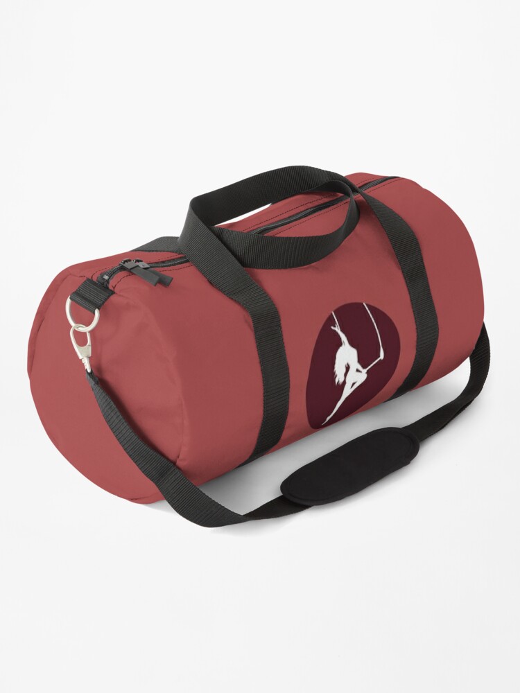 maroon duffle bag